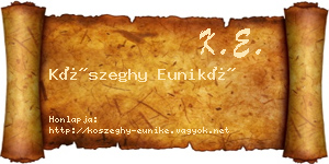 Kőszeghy Euniké névjegykártya
